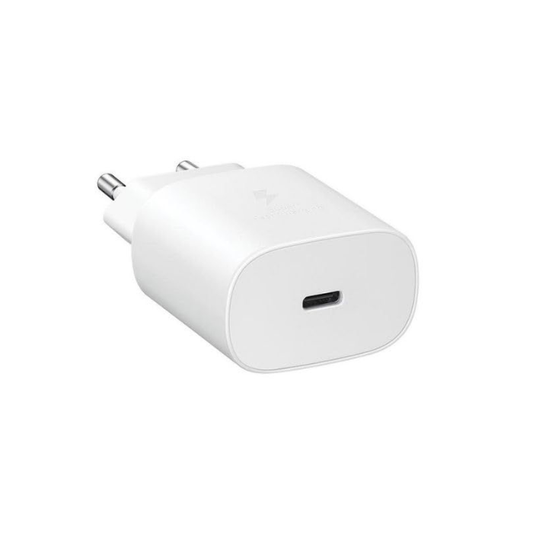 25W USB-C Fast Wall Charger Adapter Compatible for Samsung & USB-C Devices – White EU Plug