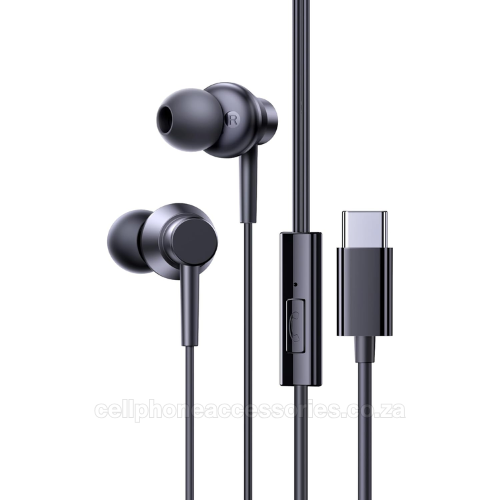 GERLAX E21 Type-C In-Ear Wired Earphones Compatible USB-C Earbuds - Black