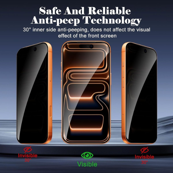 2 Pack iPhone 17 Pro Max Compatible Privacy Tempered Glass Screen Protector