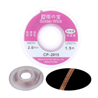 Advanced Desoldering Braid Solder Remover Wick Wire 2mm CP-2015 Pack of 2