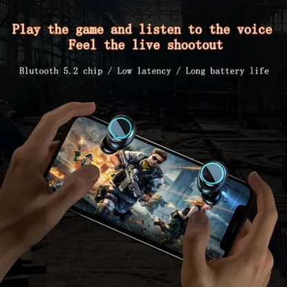 P47 Wireless Bluetooth Headphones and Z5 Gaming TWS Bluetooth 5.2 Wireless Earbuds Combo, Over-Ear Headset with True Wireless Earbuds and Charging Case