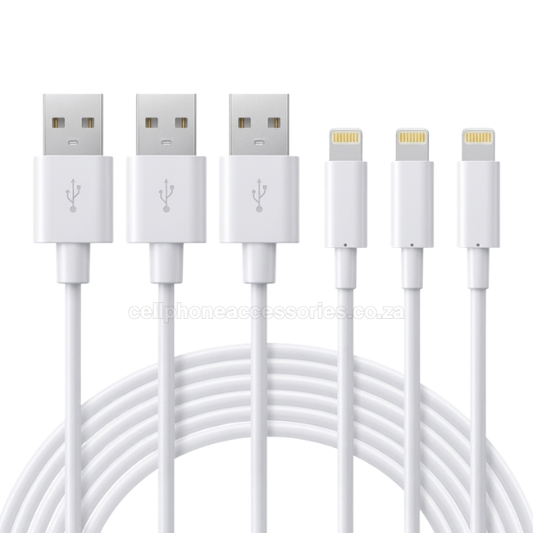 iPhone USB Charging Cable Compatible for iPhone 5, 6, 7, 8 & X - Pack of 3